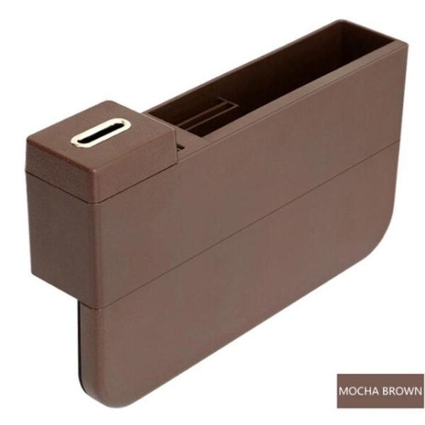 Multi-functional Car Seat Gap Storage Box 2 USB Wireless Charging Car card coin Storage box car organizer with charger - Image 3