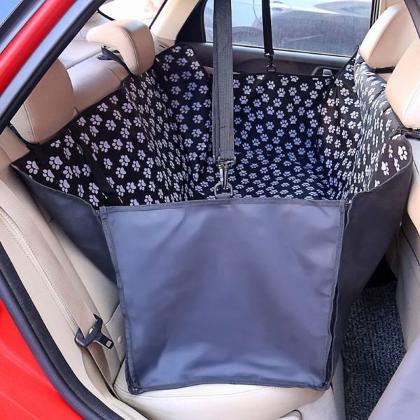 Pet carriers Oxford Fabric Paw pattern Car Pet Seat Cover Dog Car Back Seat Carrier Waterproof Pet Mat Hammock Cushion Protector - Image 2