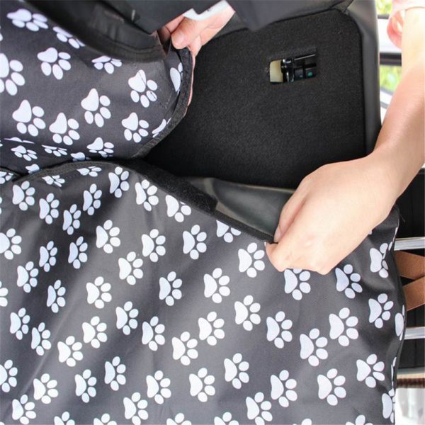 Pet carriers Oxford Fabric Paw pattern Car Pet Seat Cover Dog Car Back Seat Carrier Waterproof Pet Mat Hammock Cushion Protector - Image 4