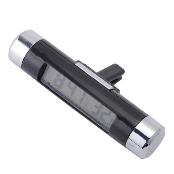 2in1 Car Auto LCD Clip-on Digital Temperature Thermometer Clock Calendar Automotive Blue Backlight Clock - Image 3